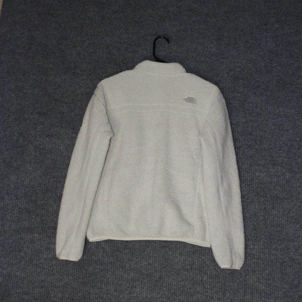 North Face Fleece Jacket Womens M White Full Zip Sherpa‎ Lightweight Foundation